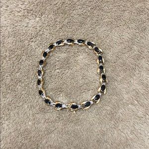 14k blue sapphire diamond bracelet
